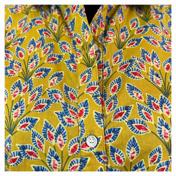 J. McLaughlin Womens Multicolor Gold Red Blue Long Sleeve Button Up Shirt - Picture 6 of 9